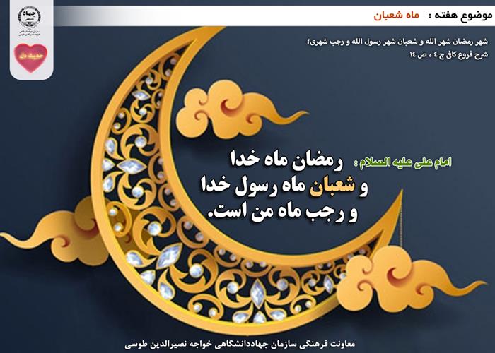 حدیث دل با موضوع ماه شعبان