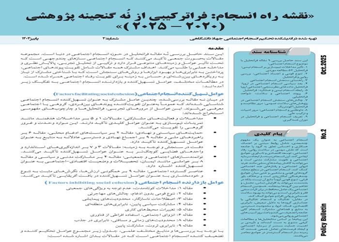 «نقشه راه انسجام: فراترکیبی از نُه گنجینه پژوهشی (۲۰۲۰ - ۲۰۲۵ )»