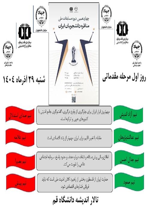 مرحله مقدماتی چهاردهمین  مناظره دانشجویی