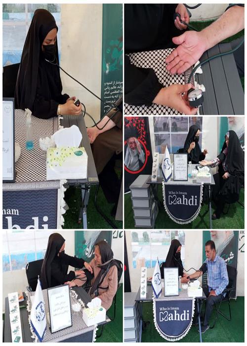 فعالیت  واحد غربالگری و تست قند و فشار خون موکب و کمپین فرهنگی منتظران منجی جهاددانشگاهی استان سمنان _ شنبه 20 تیرماه1405