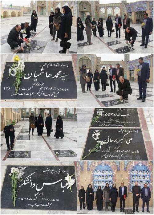 عطرافشانی و گلباران مزار شهدا توسط جهادگران جهاددانشگاهی استان سمنان