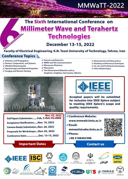 ششمین کنفرانس بین‌المللی فناوری‌های امواج میلی‌متری و تراهرتز (MMWaTT)