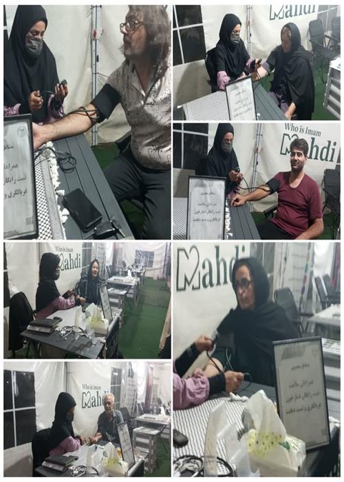 فعالیت  واحد غربالگری و تست قند و فشار خون موکب و کمپین فرهنگی منتظران منجی جهاددانشگاهی استان سمنان _  دوشنبه 26 مرداد ماه 1405