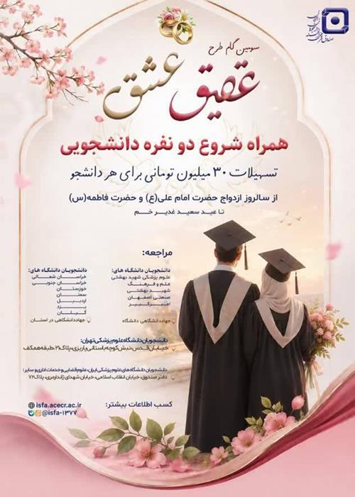 پیش‌ثبت‌نام صندوق  دانشجویان جهاددانشگاهی برای  تسهیلات ویژه ازدواج دانشجویی در استان یزد
