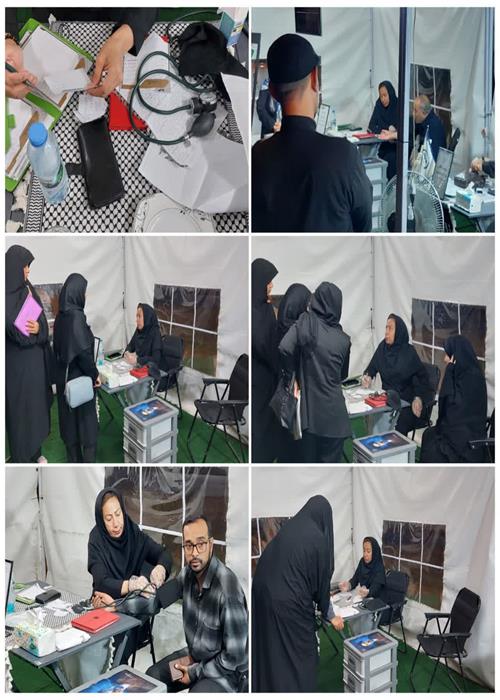 فعالیت  واحد غربالگری و تست قند و فشار خون موکب و کمپین فرهنگی منتظران منجی جهاددانشگاهی استان سمنان _ دوشنبه 8تیرماه1405