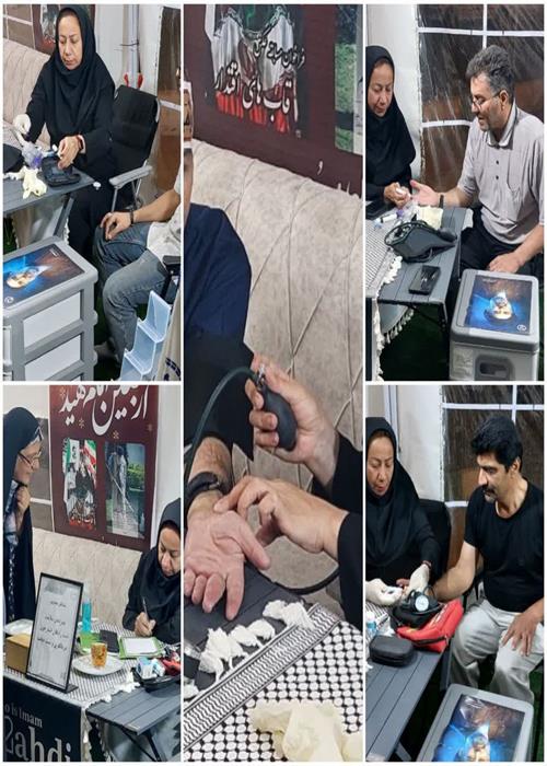 فعالیت  واحد غربالگری و تست قند و فشار خون موکب و کمپین فرهنگی منتظران منجی جهاددانشگاهی استان سمنان _ پنج شنبه 4تیرماه