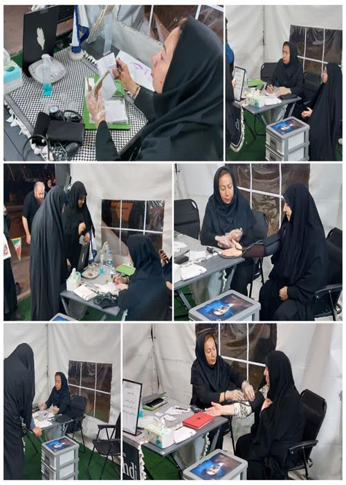 فعالیت  واحد غربالگری و تست قند و فشار خون موکب و کمپین فرهنگی منتظران منجی جهاددانشگاهی استان سمنان _یک شنبه 14 تیرماه1405 