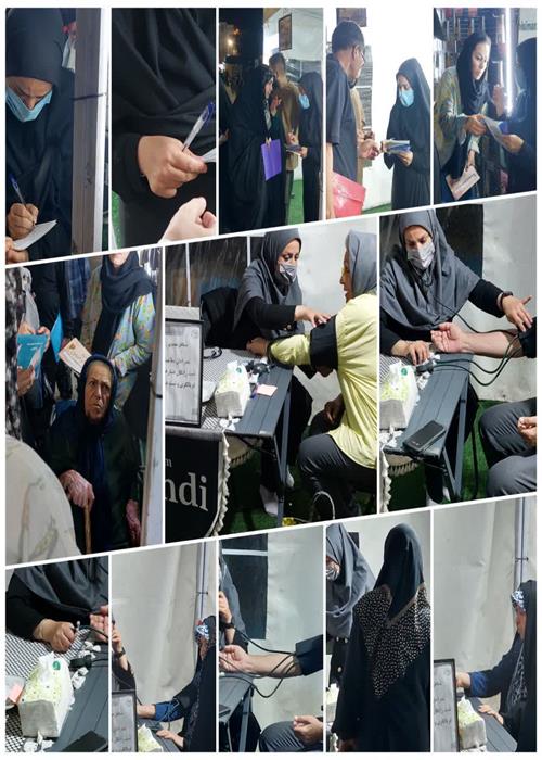 فعالیت  واحد غربالگری و تست قند و فشار خون موکب و کمپین فرهنگی منتظران منجی جهاددانشگاهی استان سمنان _ شنبه 3  مرداد ماه 1405