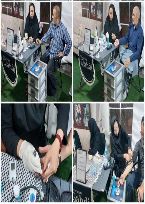 فعالیت  واحد غربالگری و تست قند و فشار خون موکب   و  کمپین فرهنگی منتظران منجی جهاددانشگاهی استان سمنان _ شنبه 30 خرداد