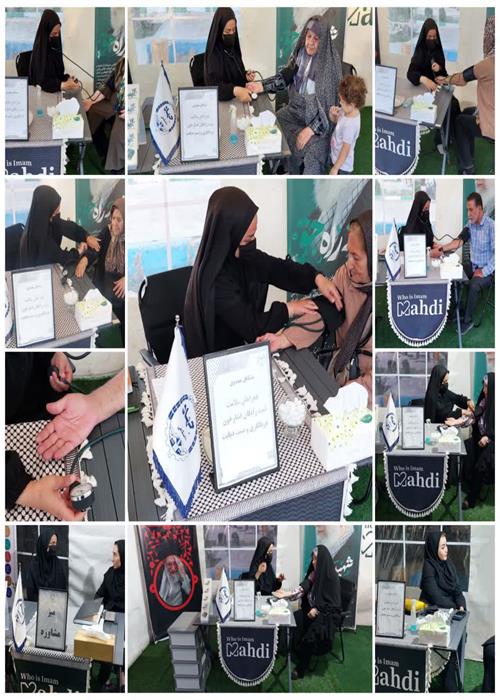 فعالیت  واحد غربالگری و تست قند و فشار خون موکب و کمپین فرهنگی منتظران منجی جهاددانشگاهی استان سمنان _  چهار شنبه 7 مرداد ماه 1405