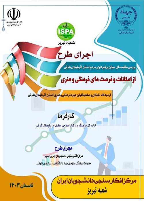 ❇️بررسی مقایسه ای میزان برخورداری مردم استان آذربایجان شرقی از امکانات و فرصت های فرهنگی و هنری 